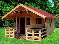 Gartenhaus mit Flachdach g�nstig Holzgartenhaus Ferienhaus Holz Wochenendhaus Blockbohlenhaus