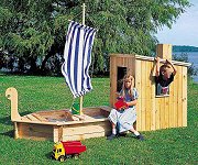 Spielhaus mit Sandkasten Holzspielhaus